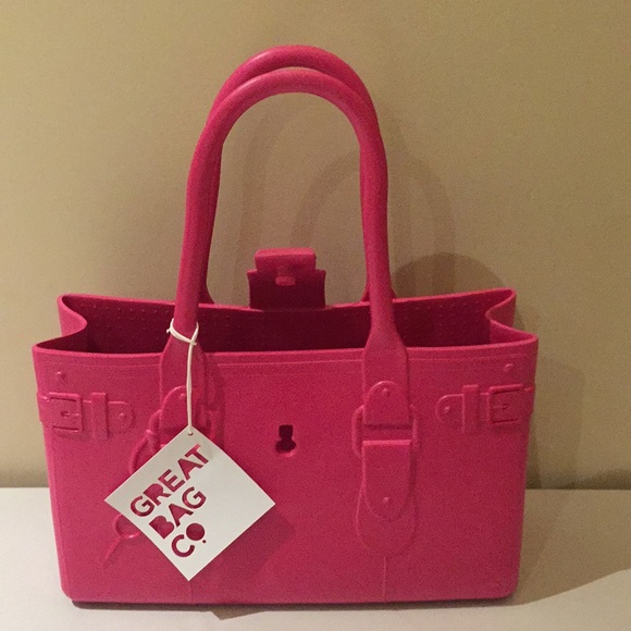 Great Bag Co. Model M Pink Rubber Purse Tote Hand Bag Shoulder Bag Desig… - Picture 9 of 16
